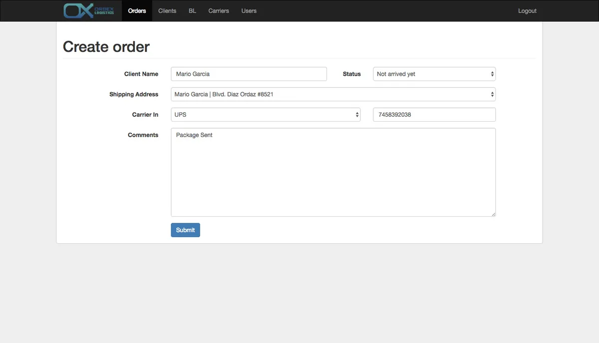 Orbex Logistics — Warehouse system (WMS)